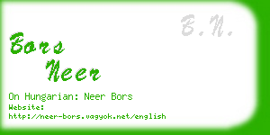 bors neer business card